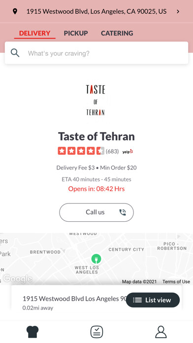 Emulate iPhone app Taste of Tehran using MyAndroid