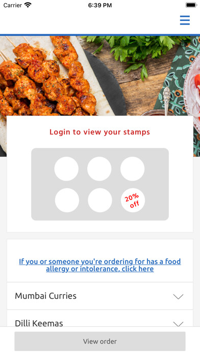 Emulate iPhone app Taste Original India, using MyAndroid