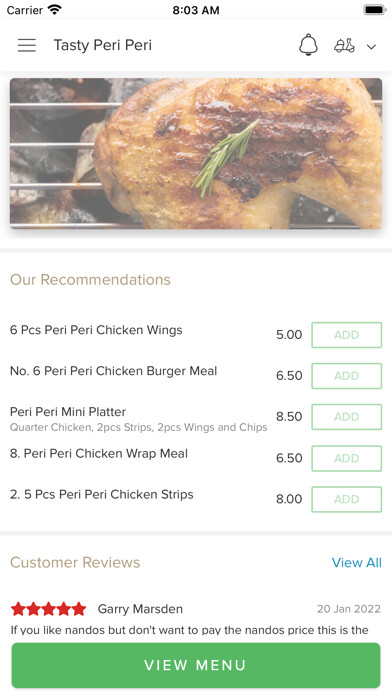Emulate iPhone app Tasty Peri Peri. using MyAndroid Emulate iPhone app Tasty Peri Peri. using MyAndroid