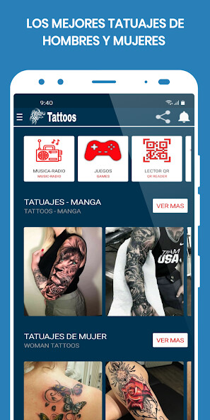 Run android online APK Tattoos man - Woman from MyAndroid or emulate Tattoos man - Woman using MyAndroid