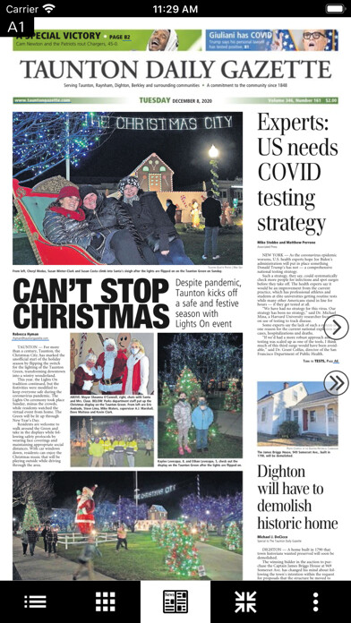 Emulate iPhone app Taunton Daily Gazette eEdition using MyAndroid