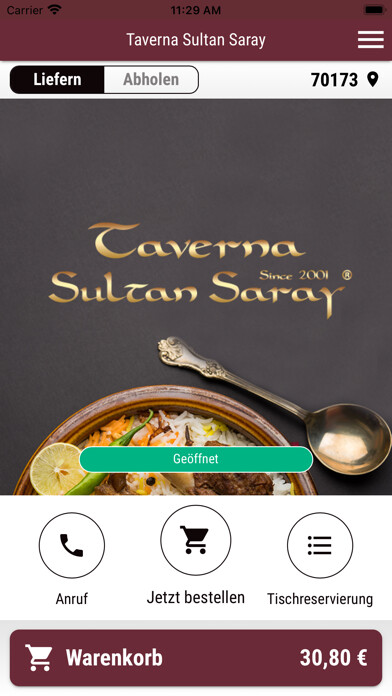 Emulate iPhone app Taverna Sultan Saray using MyAndroid