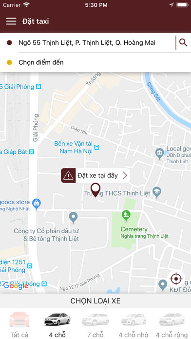 Emulate iPhone app Taxi Hoàng Sa using MyAndroid