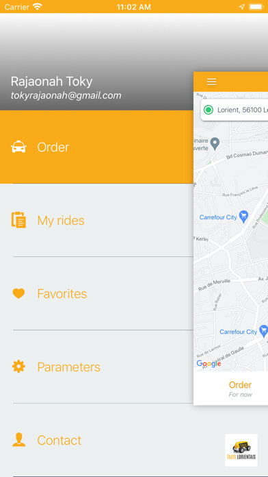 Emulate iPhone app Taxi Lorient using MyAndroid