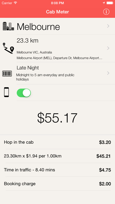 Emulate iPhone app Taxi Meter Australia Cab Fares using MyAndroid Emulate iPhone app Taxi Meter Australia Cab Fares using MyAndroid