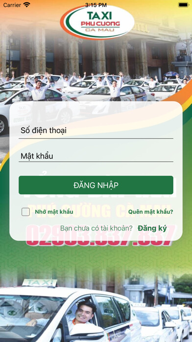 Emulate iPhone app Taxi Phú Cường Cà Mau using MyAndroid