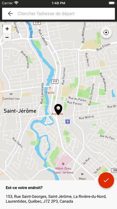 Emulate iPhone app Taxi Rivière du Nord using MyAndroid
