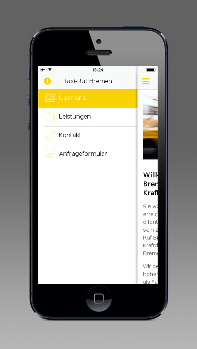 Emulate iPhone app Taxi-Ruf Bremen using MyAndroid