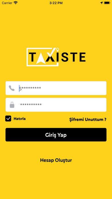 Emulate iPhone app Taxiste - Hemen Gelsin using MyAndroid