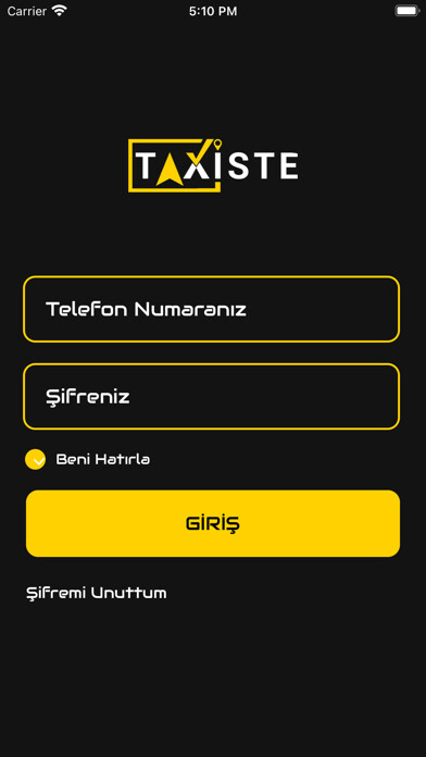 Emulate iPhone app Taxiste Sürücü using MyAndroid