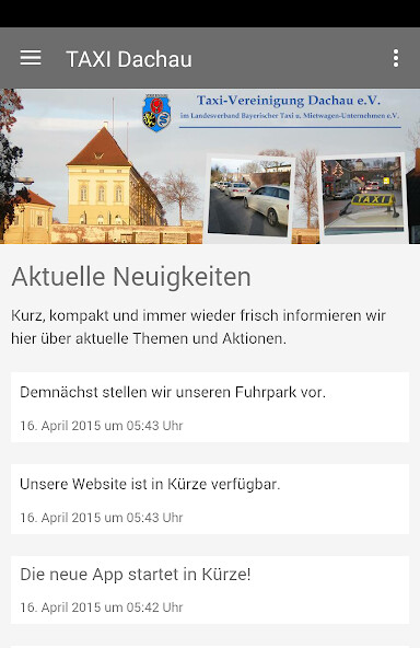 Run android online APK Taxi Vereinigung Dachau e.V. from MyAndroid or emulate Taxi Vereinigung Dachau e.V. using MyAndroid Run android online APK Taxi Vereinigung Dachau e.V. from MyAndroid or emulate Taxi Vereinigung Dachau e.V. using MyAndroid
