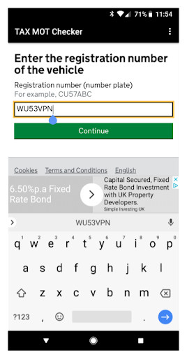 Run android online APK Tax Mot Checker from MyAndroid or emulate Tax Mot Checker using MyAndroid