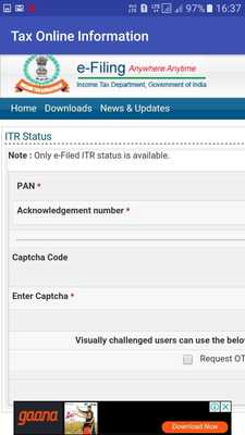 Emulate Android APK Tax Online Information