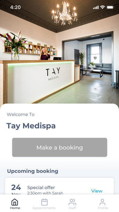 Emulate iPhone app Tay Medispa using MyAndroid