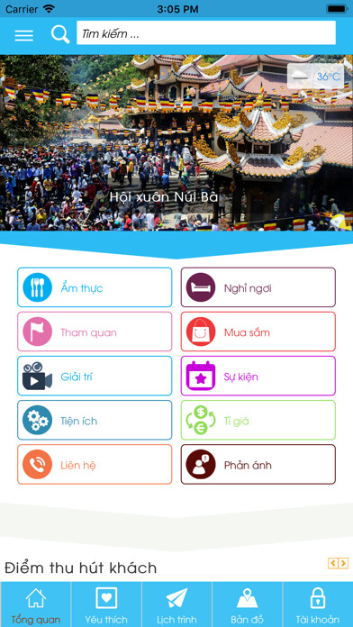 Emulate iPhone app Tay Ninh Tourism using MyAndroid
