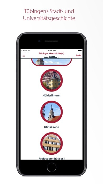 Emulate iPhone app Tübinger Geschichte(n) using MyAndroid