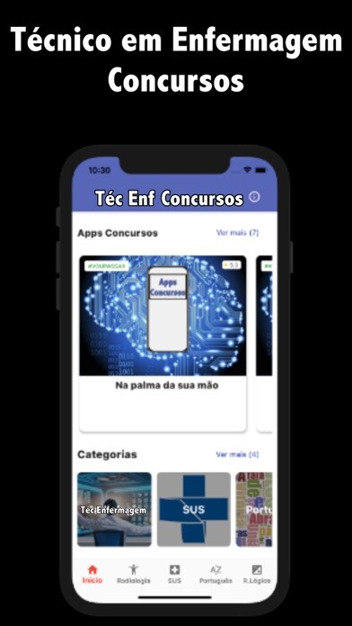 Emulate iPhone app Téc Enfermagem Concursos using MyAndroid