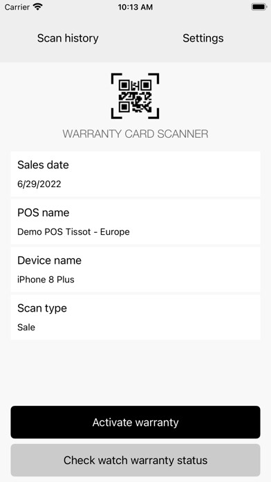 Emulate iPhone app TCM Scanner using MyAndroid