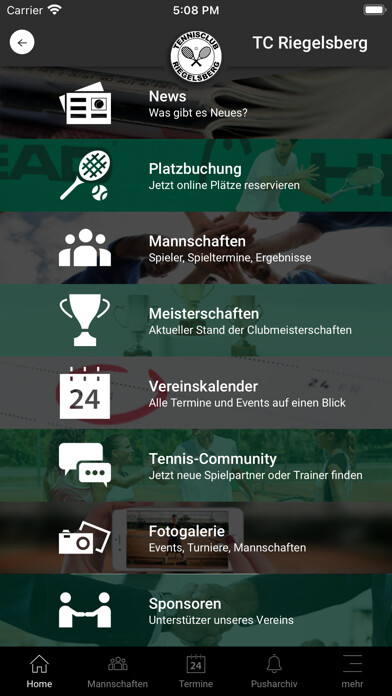 Emulate iPhone app TC Riegelsberg using MyAndroid Emulate iPhone app TC Riegelsberg using MyAndroid