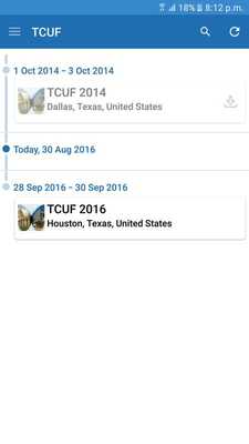 Emulate Android APK TCUF Conference Mobile App