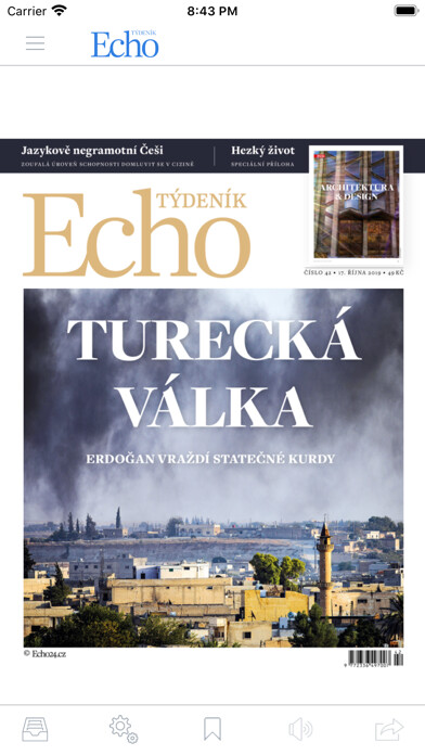 Emulate iPhone app Týdeník Echo using MyAndroid