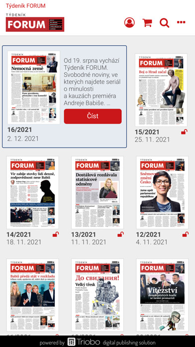 Emulate iPhone app Týdeník FORUM using MyAndroid