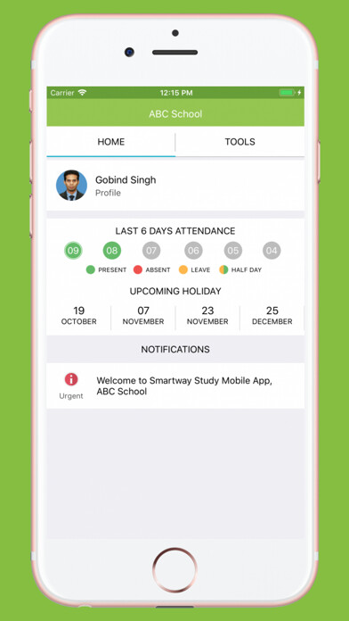 Emulate iPhone app Teacher App - Smartway Study using MyAndroid