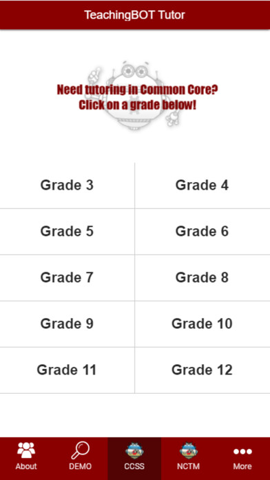 Emulate iPhone app TeachingBOT Math Tutor Lite using MyAndroid