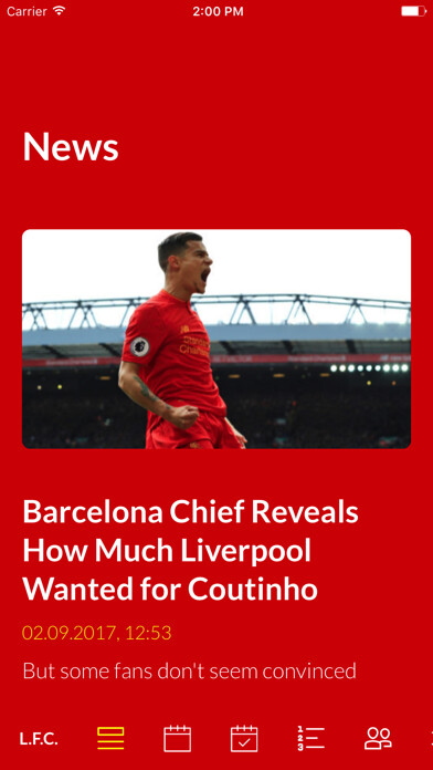 Emulate iPhone app Team Liverpool using MyAndroid