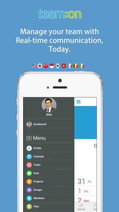 Emulate iPhone app TeamOn Team Communication using MyAndroid