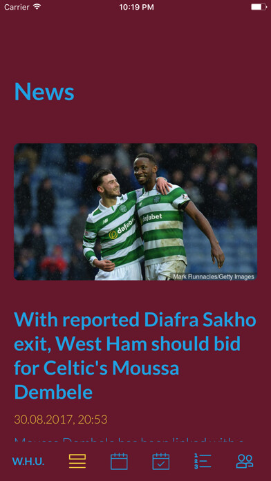 Emulate iPhone app Team West Ham using MyAndroid