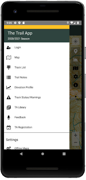 Emulate iPhone app Te Araroa - The Trail App using MyAndroid