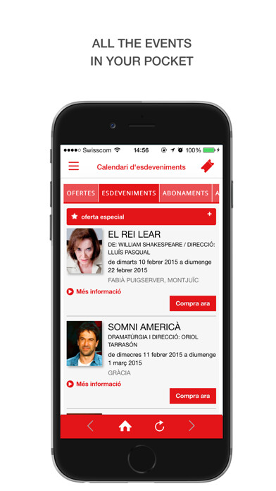 Emulate iPhone app Teatre Lliure using MyAndroid