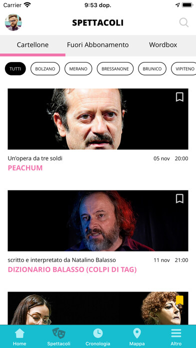 Emulate iPhone app Teatro Stabile di Bolzano using MyAndroid Emulate iPhone app Teatro Stabile di Bolzano using MyAndroid