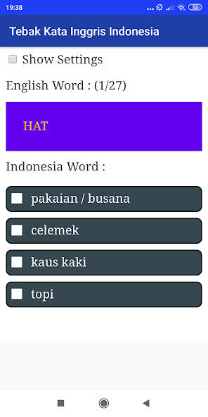 Run android online APK Tebak Kata Inggris Indonesia from MyAndroid or emulate Tebak Kata Inggris Indonesia using MyAndroid Run android online APK Tebak Kata Inggris Indonesia from MyAndroid or emulate Tebak Kata Inggris Indonesia using MyAndroid