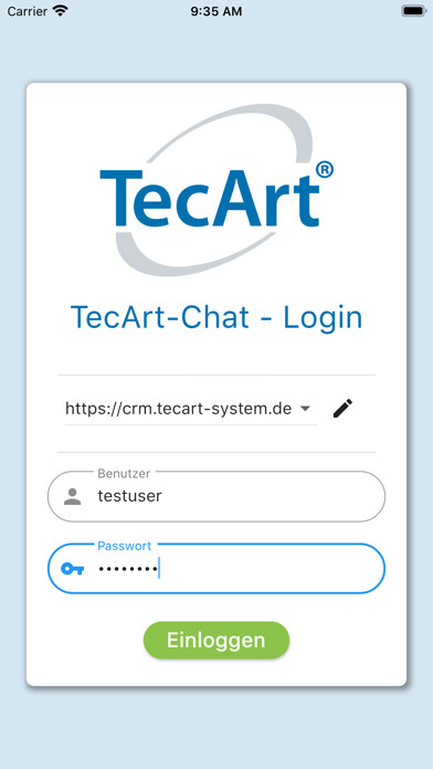 Emulate iPhone app TecArt Chat using MyAndroid