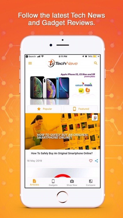 Emulate iPhone app Technave - Tech News & Specs using MyAndroid