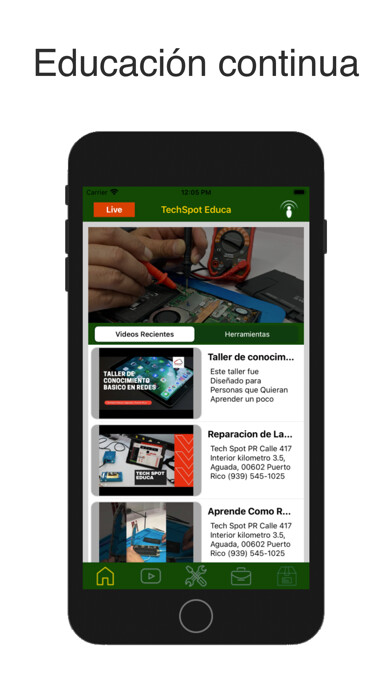 Emulate iPhone app TechSpot Educa using MyAndroid