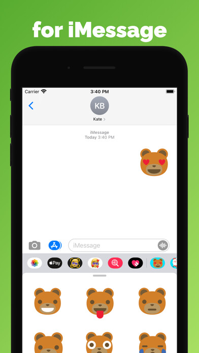 Emulate iPhone app Teddy bear emoji & stickers using MyAndroid