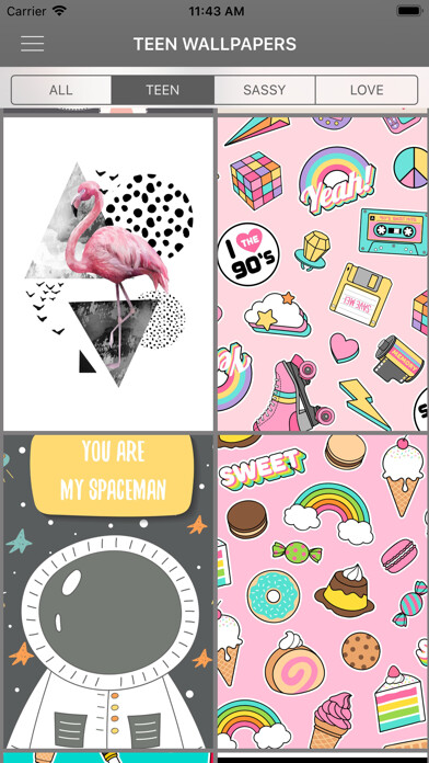 Emulate iPhone app Teen Wallpapers & Backgrounds using MyAndroid