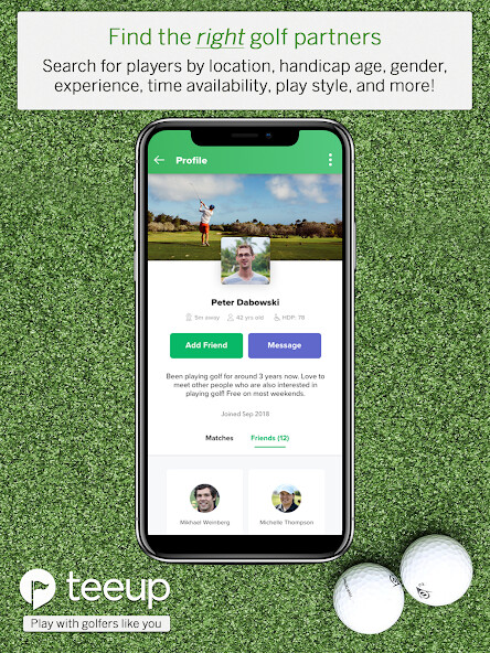 Run android online APK Tee Up - Find Golf Partners Near You! from MyAndroid or emulate Tee Up - Find Golf Partners Near You! using MyAndroid