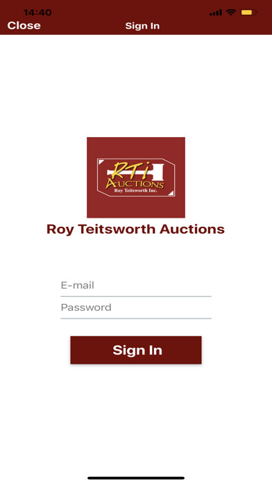 Emulate iPhone app Teitsworth Bidding App using MyAndroid