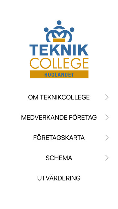 Emulate iPhone app Teknikcollege Höglandet using MyAndroid