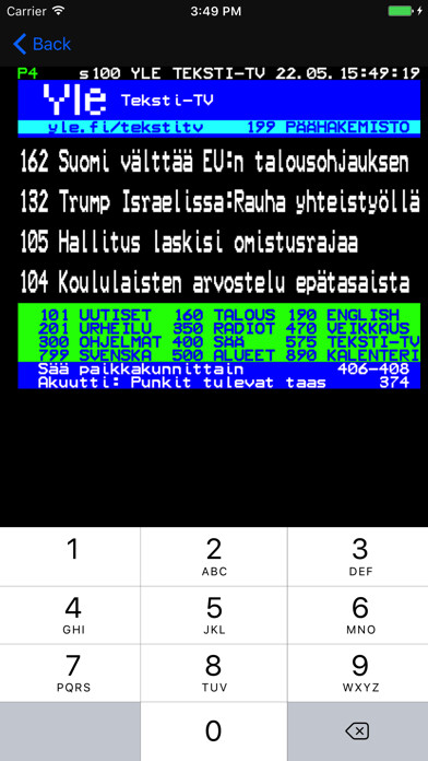 Emulate iPhone app Teksti-TV Suomi using MyAndroid Emulate iPhone app Teksti-TV Suomi using MyAndroid