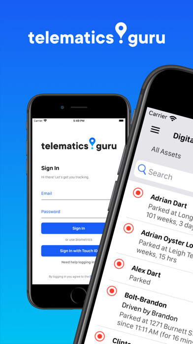 Emulate iPhone app Telematics Guru using MyAndroid