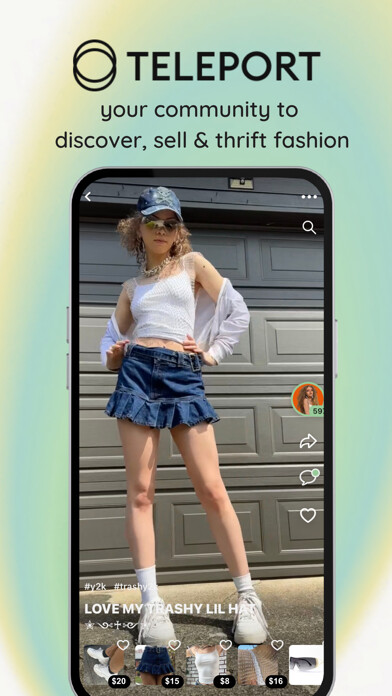 Emulate iPhone app Teleport—Fashion Thrifting App using MyAndroid