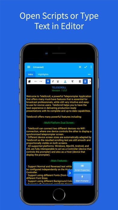 Emulate iPhone app TeleScroll using MyAndroid