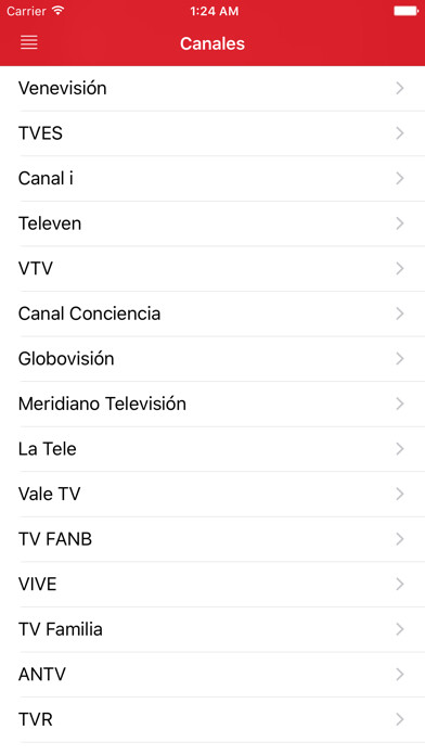 Emulate iPhone app Televisión Venezolana Guía using MyAndroid