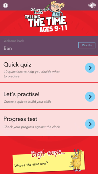 Emulate iPhone app Telling the Time Ages 9-11: Andrew Brodie Basics using MyAndroid