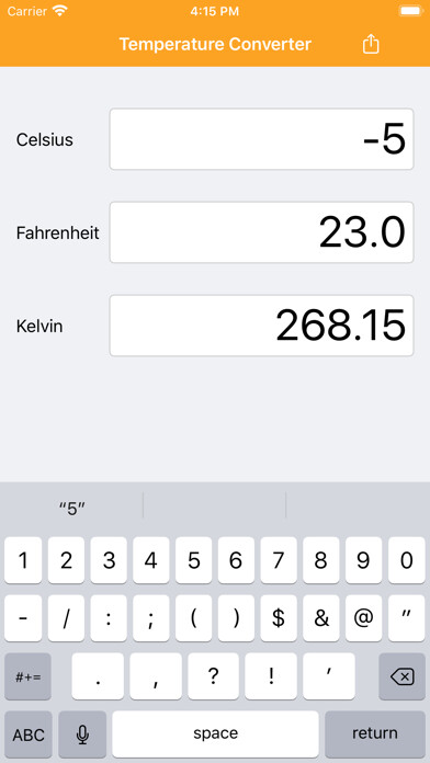 Emulate iPhone app Temperature Converter C F K using MyAndroid Emulate iPhone app Temperature Converter C F K using MyAndroid
